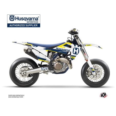 Kit Deco Moto Cross Block Husqvarna 450 FS Bleu Jaune