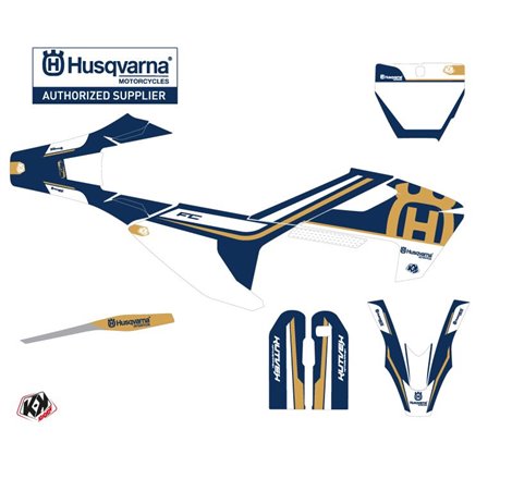 Kit Deco Moto Cross Heritage Husqvarna 450 FS Bleu