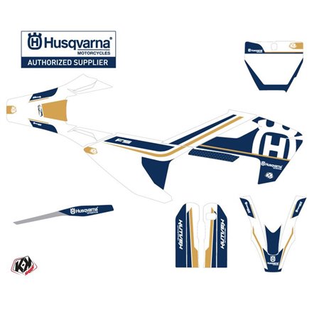 Kit Deco Moto Cross Heritage Husqvarna 450 FS Blanc