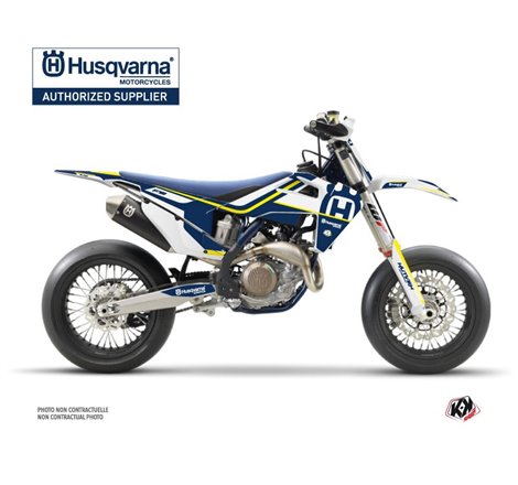 Kit Deco Moto Cross Heritage Husqvarna 450 FS Bleu Blanc