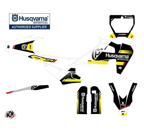 Kit Deco Moto Cross Split Husqvarna 450 FS Noir Jaune