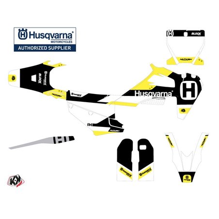 Kit Deco Moto Cross Block Husqvarna 450 FS Noir Jaune