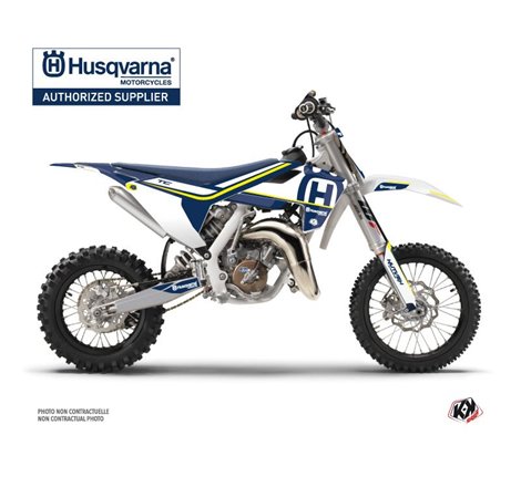 Kit Deco Moto Cross Heritage Husqvarna TC 50 Bleu Blanc