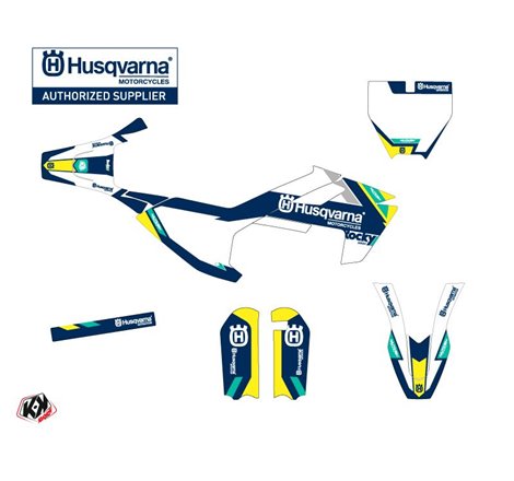 Kit Deco Moto Cross Rocky Husqvarna TC 50 Bleu