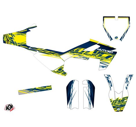 Kit Deco Moto Cross Eraser Husqvarna TC 50 Jaune Bleu