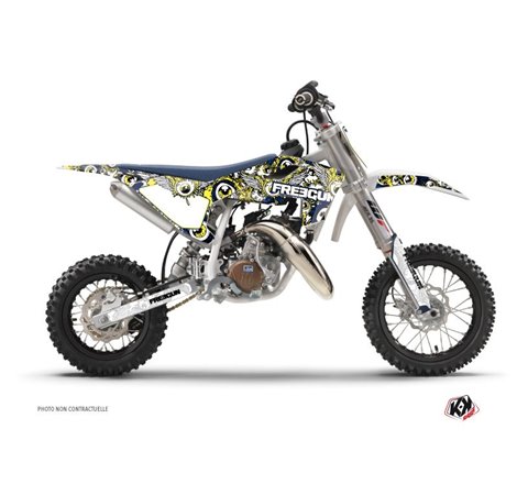 Kit Deco Moto Cross Freegun Eyed Husqvarna TC 50 Bleu Jaune