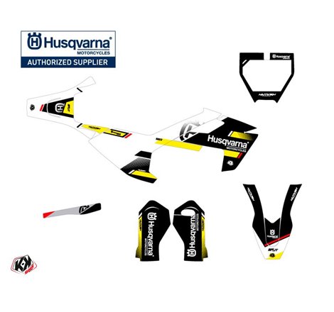 Kit Deco Moto Cross Split Husqvarna TC 50 Noir Jaune