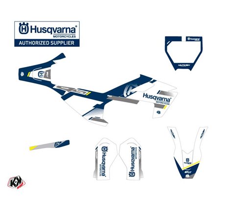 Kit Deco Moto Cross Split Husqvarna TC 50 Blanc Bleu