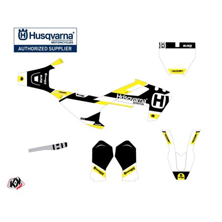 Kit Deco Moto Cross Block Husqvarna TC 50 Noir Jaune