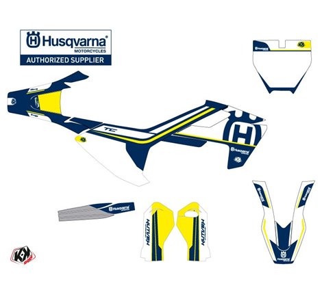 Kit Deco Moto Cross Heritage Husqvarna TC 50 Bleu Blanc