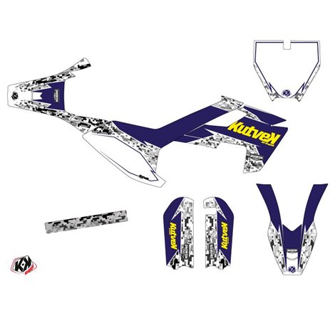 Kit Deco Moto Cross Predator Husqvarna TC 50 Violet Jaune