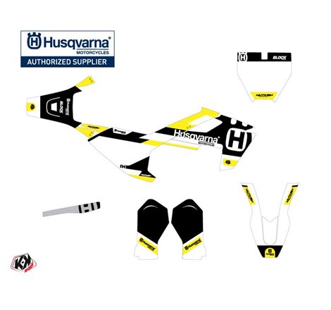 Kit Deco Moto Cross Block Husqvarna TC 50 Noir Jaune