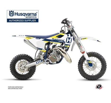 Kit Deco Moto Cross Block Husqvarna TC 50 Bleu Jaune