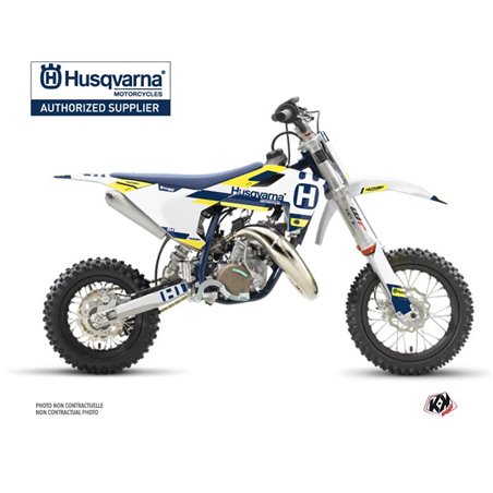 Kit Deco Moto Cross Block Husqvarna TC 50 Bleu Jaune