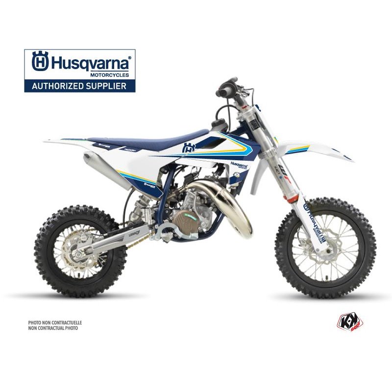 Kit Deco Moto Cross Legacy Husqvarna TC 50 Bleu Jaune
