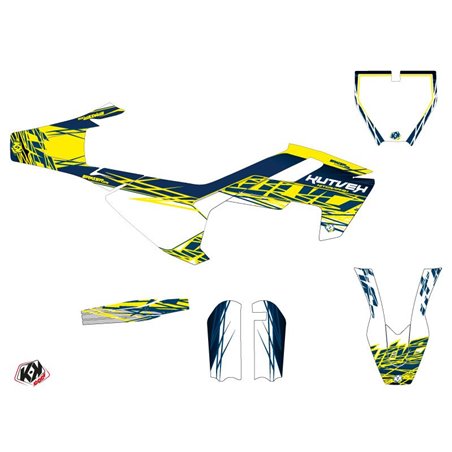 Kit Deco Moto Cross Eraser Husqvarna TC 65 Jaune Bleu