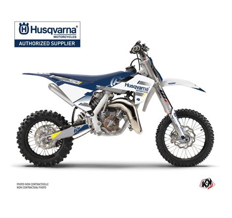 Kit Deco Moto Cross Split Husqvarna TC 65 Blanc Bleu