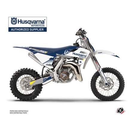 Kit Deco Moto Cross Split Husqvarna TC 65 Blanc Bleu