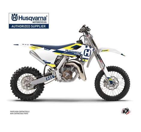 Kit Deco Moto Cross Block Husqvarna TC 65 Bleu Jaune