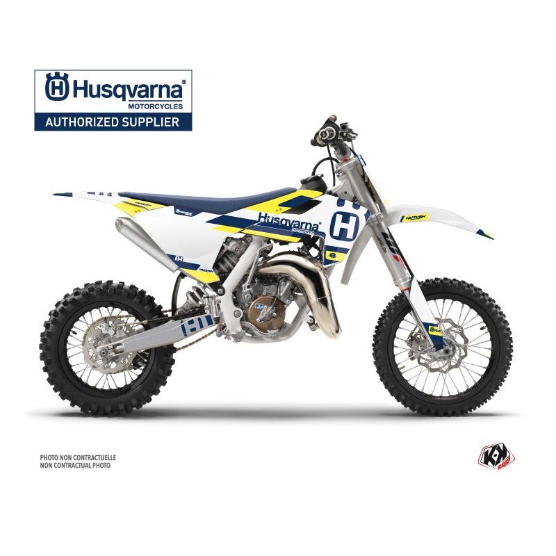 Kit Deco Moto Cross Block Husqvarna TC 65 Bleu Jaune