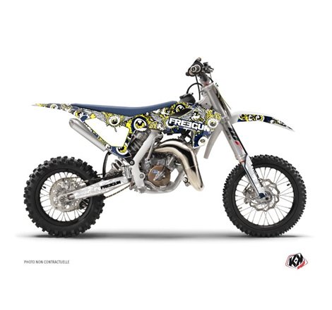Kit Deco Moto Cross Freegun Eyed Husqvarna TC 65 Bleu Jaune