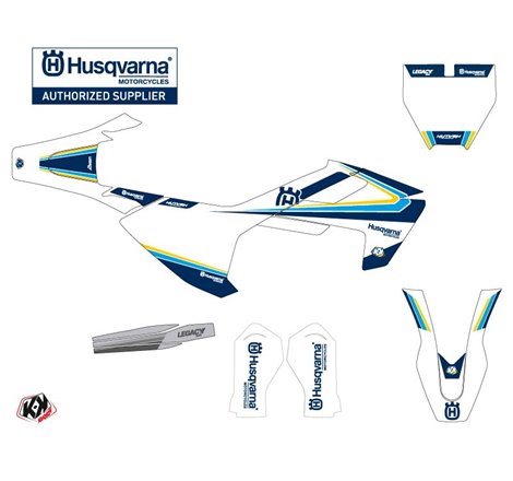Kit Deco Moto Cross Legacy Husqvarna TC 65 Bleu Jaune
