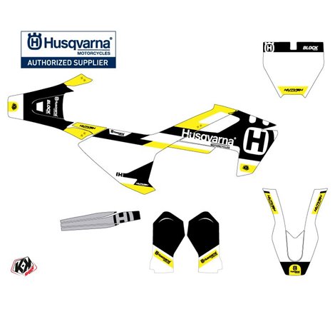 Kit Deco Moto Cross Block Husqvarna TC 65 Noir Jaune