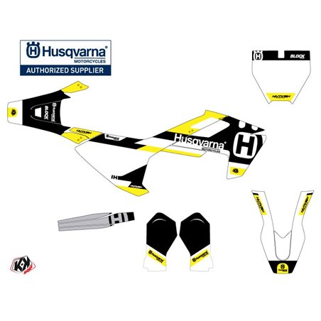 Kit Deco Moto Cross Block Husqvarna TC 65 Noir Jaune