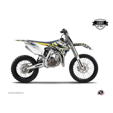Kit Deco Moto Cross Freegun Eyed Husqvarna TC 85 Bleu Jaune