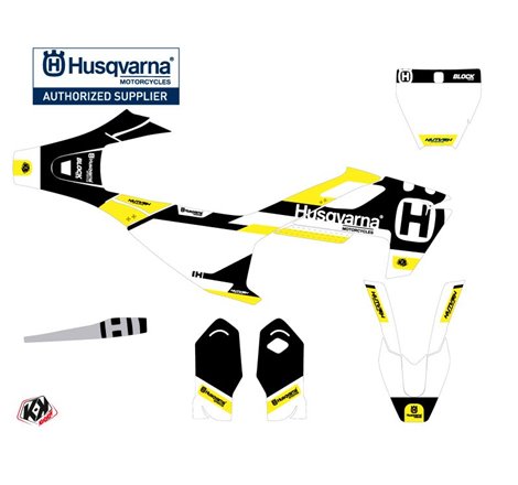 Kit Deco Moto Cross Block Husqvarna TC 85 Noir Jaune