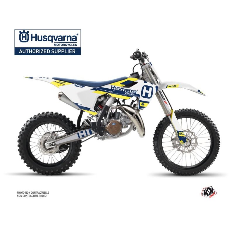 Kit Deco Moto Cross Block Husqvarna TC 85 Bleu Jaune