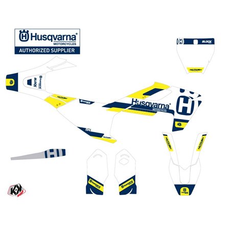 Kit Deco Moto Cross Block Husqvarna TC 85 Bleu Jaune