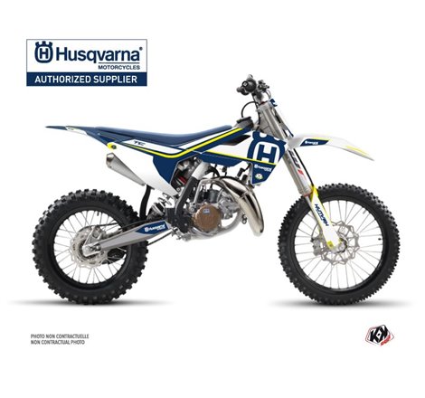 Kit Deco Moto Cross Heritage Husqvarna TC 85 Bleu Blanc