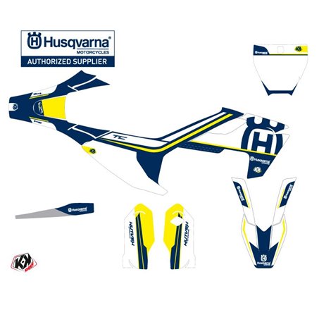 Kit Deco Moto Cross Heritage Husqvarna TC 85 Bleu Blanc