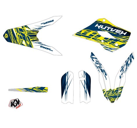 Kit Deco Moto Cross Eraser Husqvarna TC 85 Jaune Bleu
