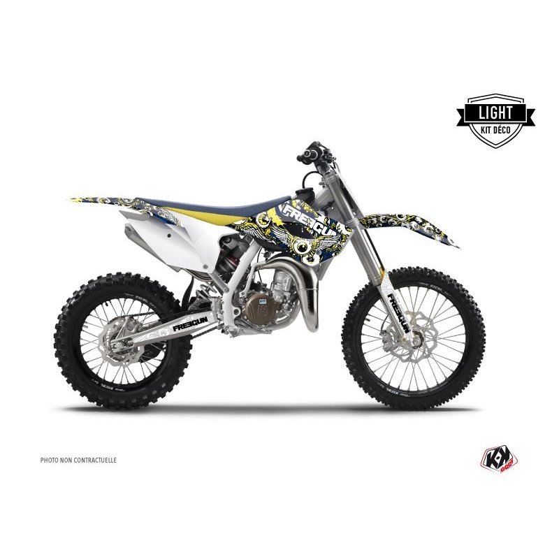 Kit Deco Moto Cross Freegun Eyed Husqvarna TC 85 Bleu Jaune