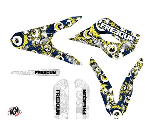 Kit Deco Moto Cross Freegun Eyed Husqvarna TC 85 Bleu Jaune