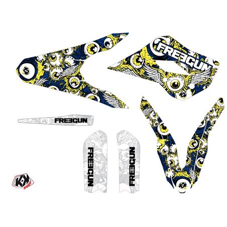 Kit Deco Moto Cross Freegun Eyed Husqvarna TC 85 Bleu Jaune