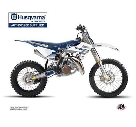 Kit Deco Moto Cross Split Husqvarna TC 85 Blanc Bleu