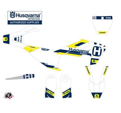 Kit Deco Moto Cross Block Husqvarna TC 85 Bleu Jaune