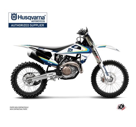 Kit Deco Moto Cross Legacy Husqvarna TC 125 Bleu Jaune