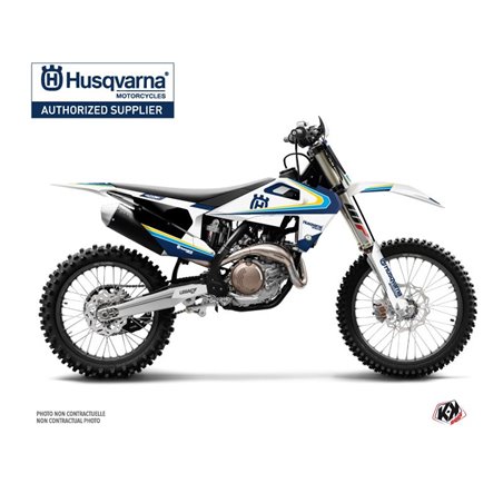 Kit Deco Moto Cross Legacy Husqvarna TC 125 Bleu Jaune