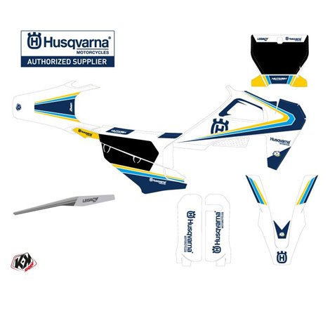 Kit Deco Moto Cross Legacy Husqvarna TC 125 Bleu Jaune