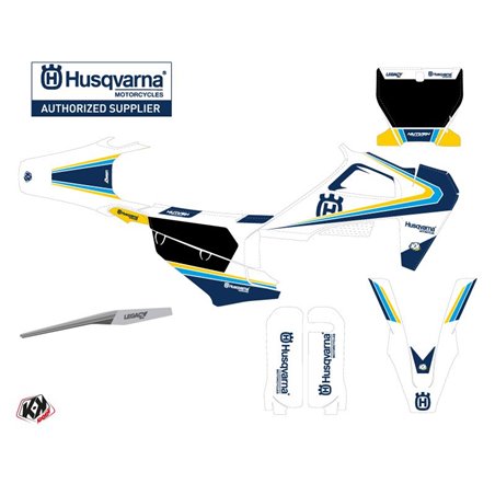Kit Deco Moto Cross Legacy Husqvarna TC 125 Bleu Jaune