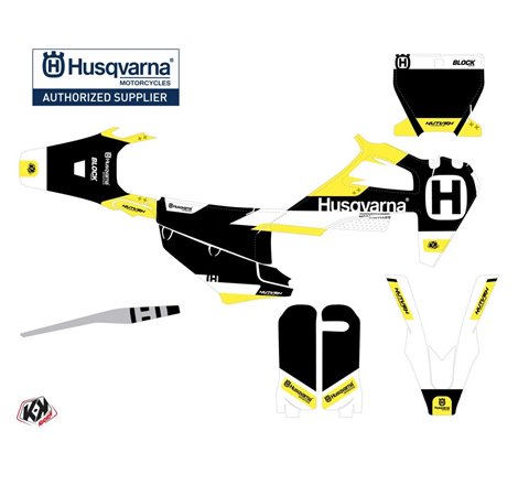 Kit Deco Moto Cross Block Husqvarna TC 125 Noir Jaune