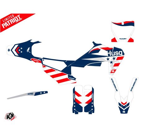 Kit Deco Moto Cross Patriot Husqvarna TC 125 Bleu