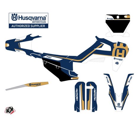 Kit Deco Moto Cross Heritage Husqvarna TC 125 Bleu
