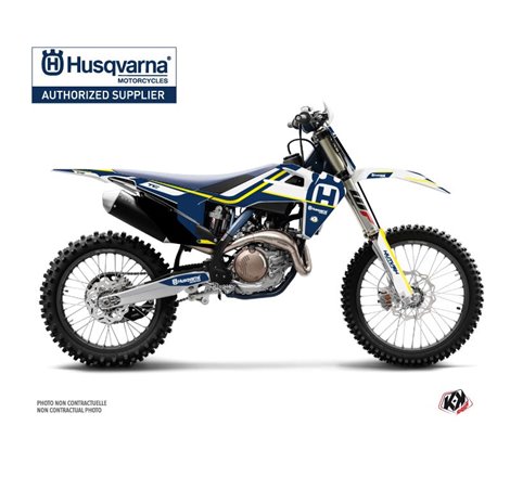 Kit Deco Moto Cross Heritage Husqvarna TC 125 Bleu Blanc