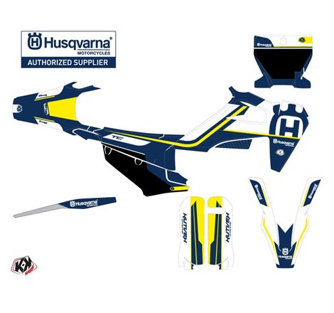 Kit Deco Moto Cross Heritage Husqvarna TC 125 Bleu Blanc