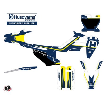 Kit Deco Moto Cross Heritage Husqvarna TC 125 Bleu Blanc
